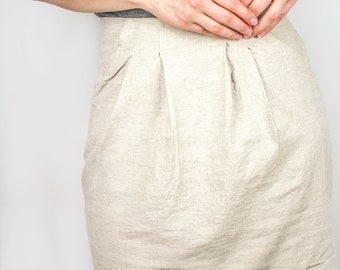 The Kim skirt in oatmeal linen