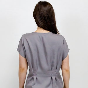 The Jacky top in grey tencel twill image 3