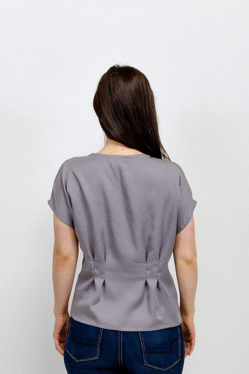 The Jacky top in grey tencel twill image 3
