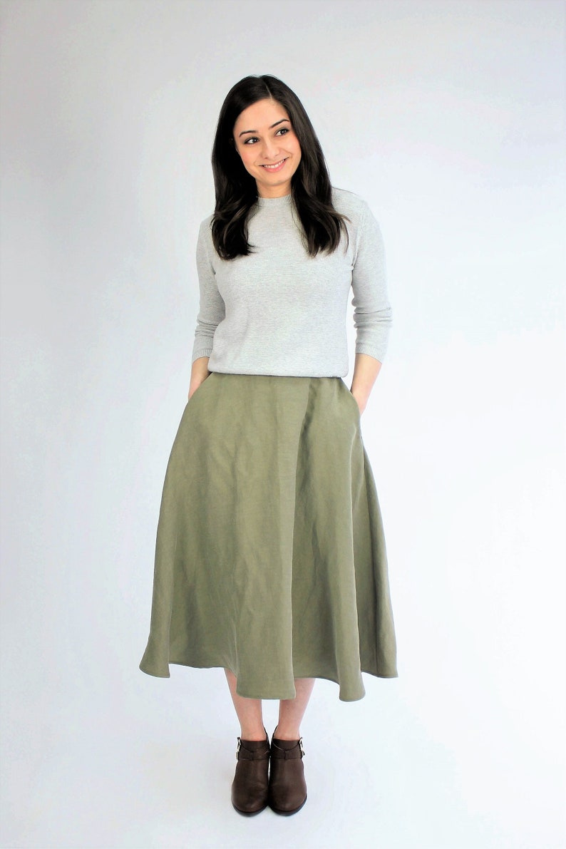 The Sue skirt in sage cupro image 1