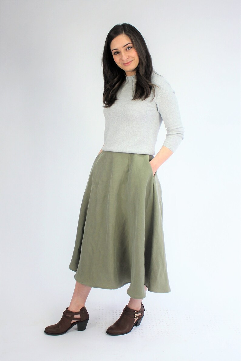The Sue skirt in sage cupro image 2