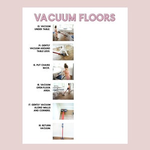 Vacuum Wood Floors Step-by-step Visual Aid - Cleaning Chore Guides