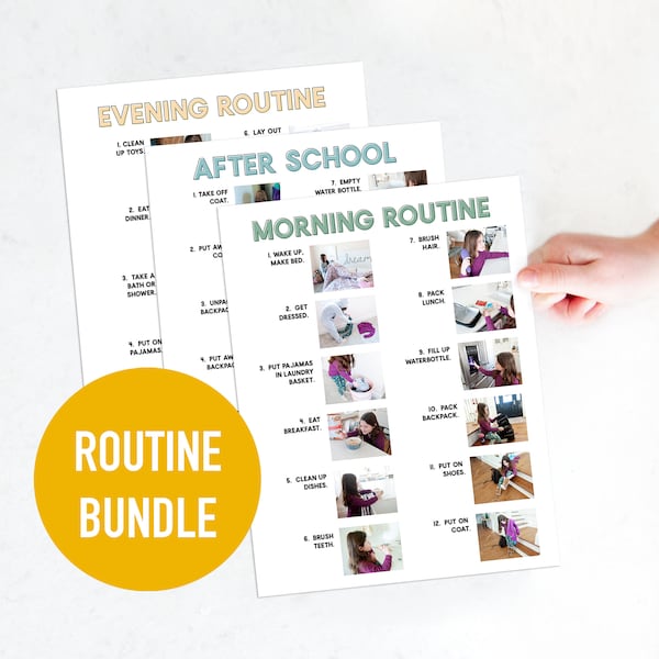 All Routine Bundle: Step by Step Visual Aid Chore Guides