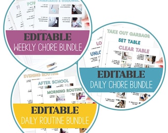 Editable Weekly, Daily, and Routine Bundles