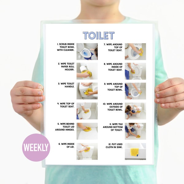 Toilet Step-By-Step Cleaning Chore Guides