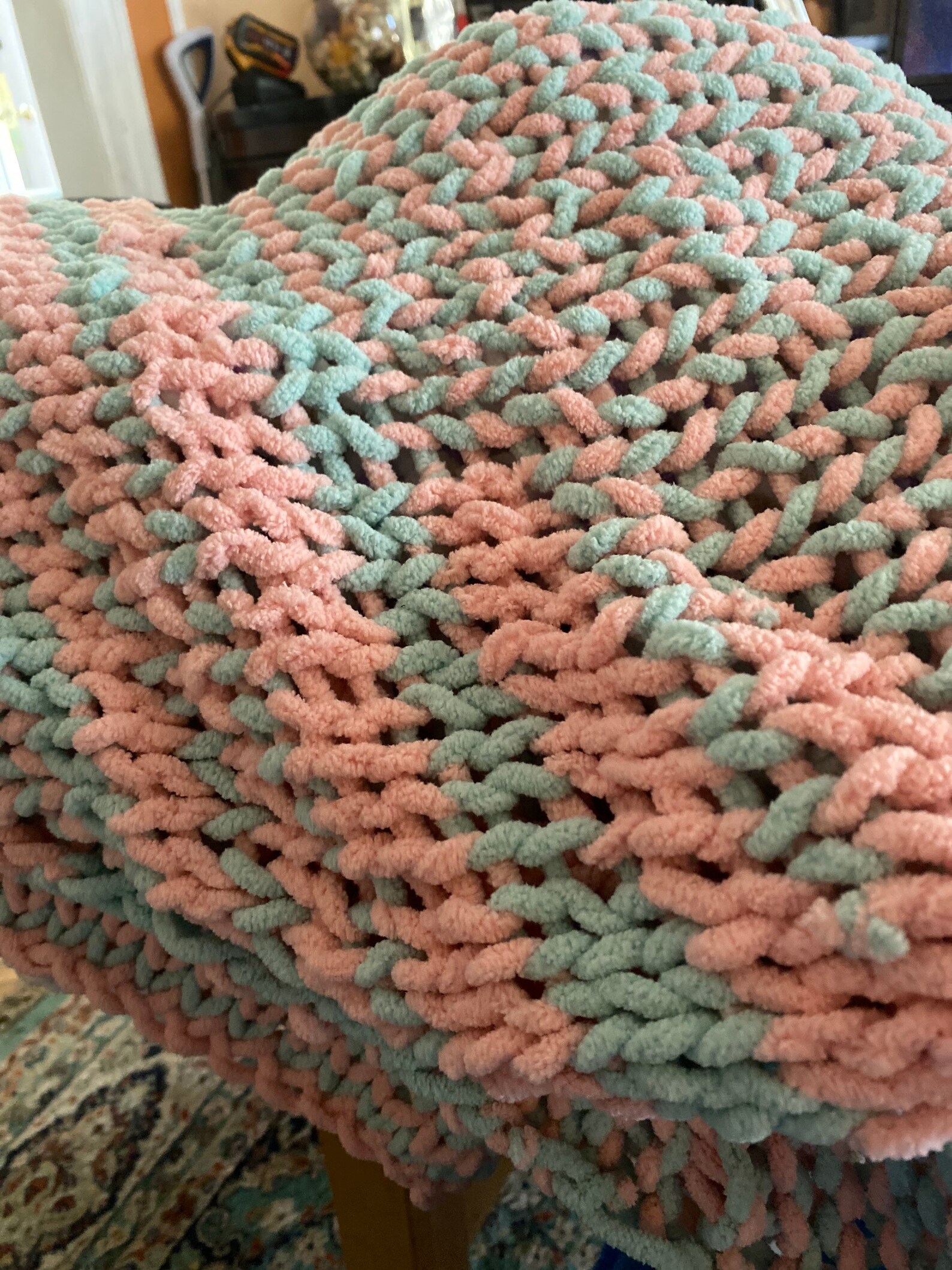 Finger Knit blanket Etsy