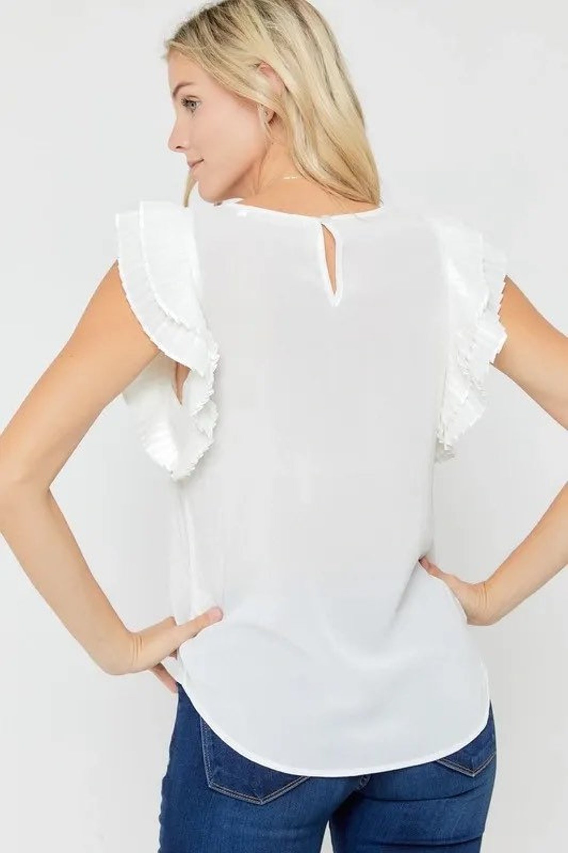 small ruffle sleeves