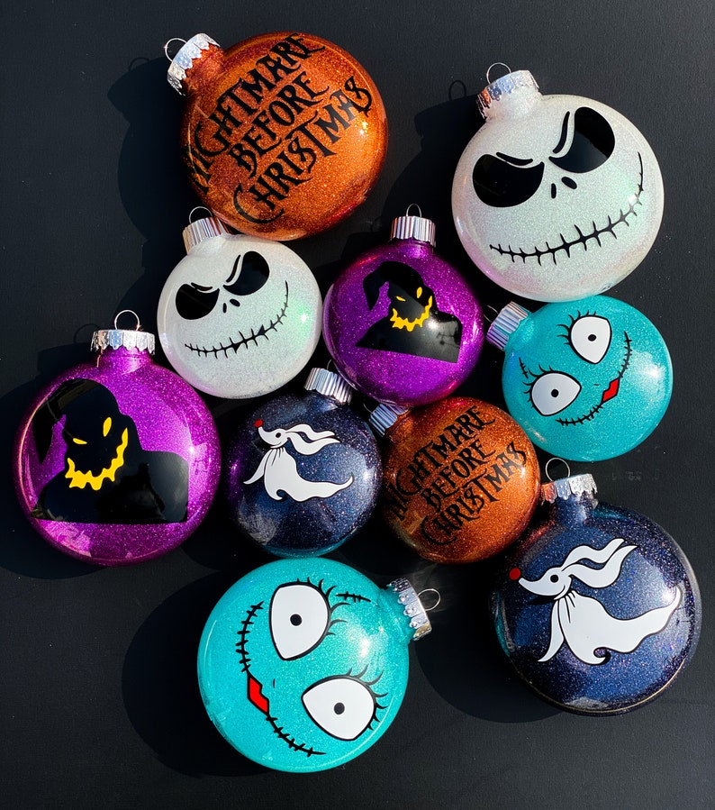 Nightmare Before Christmas Glitter Ornaments Jack Etsy