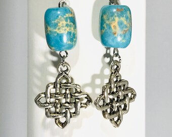 Celtic Knot, Women's Drop / Dangle Earrings With Regalite Crystals