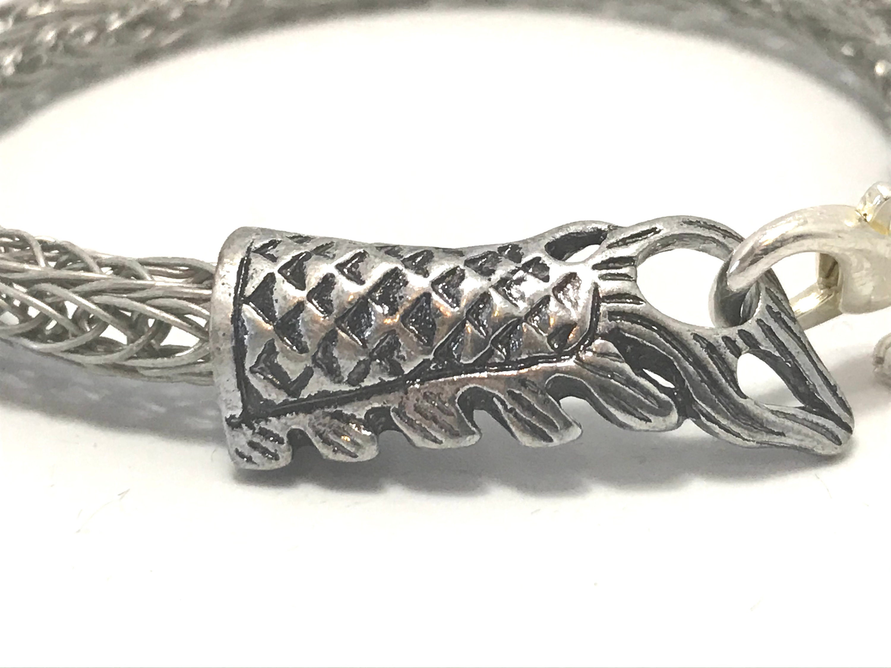 Bracelet for Men Hand Made Viking Knit in Brushed Silver Etsy Canada
