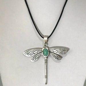 Silver Tone Dragonfly, Women's Necklace On Faux Suede Cord