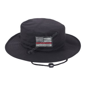 Thin Red Line American Flag Adjustable Boonie Hat