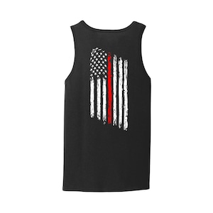 Thin Red Line American Flag Firefighter Tank Top