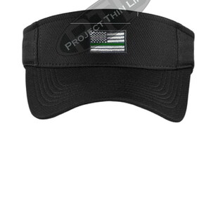 Embroidered Thin Green Line American Flag Visor - Military Federal Agent Armed Forces army navy marines airforce