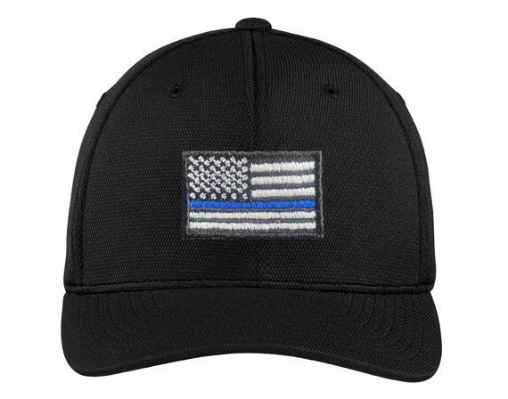 Embroidered Thin Blue Line Subdued American Flag Law Enforcement Visor