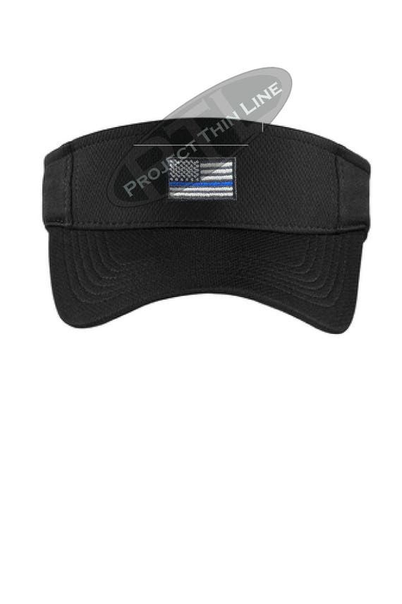 Embroidered Thin Blue Line Subdued American Flag Visor