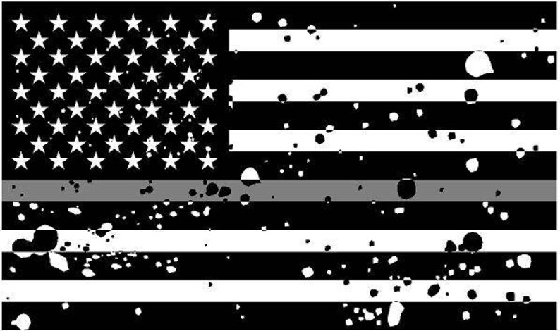 5 American BW Flag Thin Silver Line GRUNGE Shape Sticker - Etsy Canada