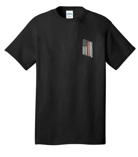 Thin Orange Line Tattered American Flag Search and Rescue Short