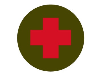 Round Combat Medic Cross Sticker Self Adhesive Vinyl