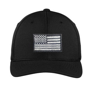 Gestickte gedämpfte taktische amerikanische Flagge Flex Fit Trucker Hut