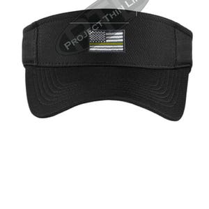Gestickte dünne Gold Linie amerikanische Flagge Visor - Strafverfolgung keinen Verteiler Versand Polizei 911