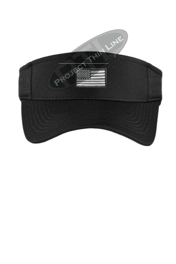 Embroidered Thin Blue Line Subdued American Flag Law Enforcement Visor