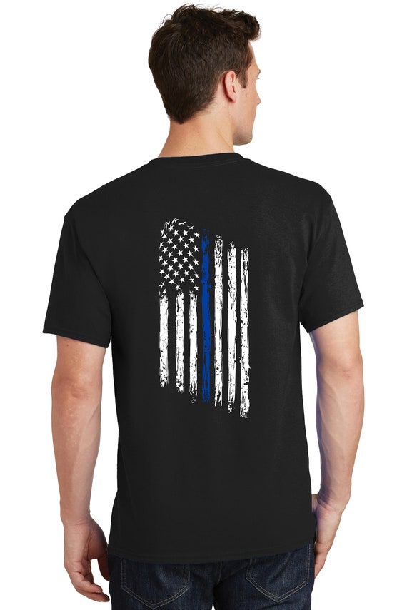 Illustration thin blue line american flag t shirt design 35715028