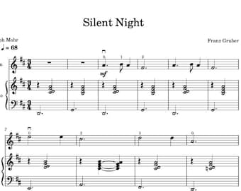 Silent Night Beginner Violin Sheet Music with Piano Accompaniment | Christmas Violin Sheet Music | Easy Violin Sheet Music