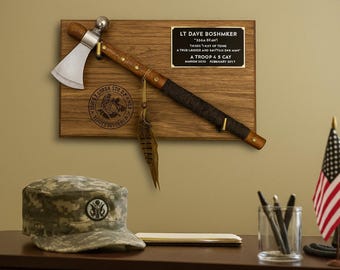 Peace Pipe Tomahawk Plaque Military/Corporate Award
