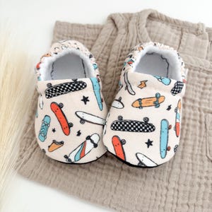 Skateboard Baby Booties: Handmade Soft Sole Crib Shoes