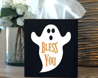 Halloween Ghost Bless You Tissue Box Cover ~ Home Decor ~ Choose Your Colors ~ Home Decor ~ Halloween Decor ~ Ghost