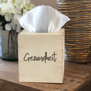 Distressed Gesundheit Oversized Tissue Box Cover ~ Choose Your Colors