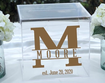 Personalized Acrylic Card Box ~ Choose Size ~ Locking Option