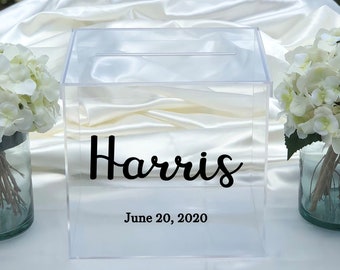 Personalized Wedding Clear Acrylic Card Box