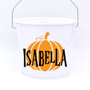 Personalized Halloween Pumpkin Name Pail ~ Choose the Colors