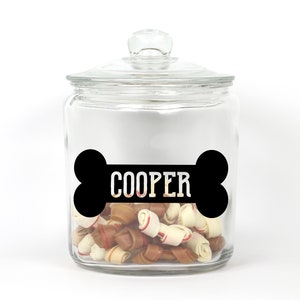Personalized Bone Treat Jar ~ Glass