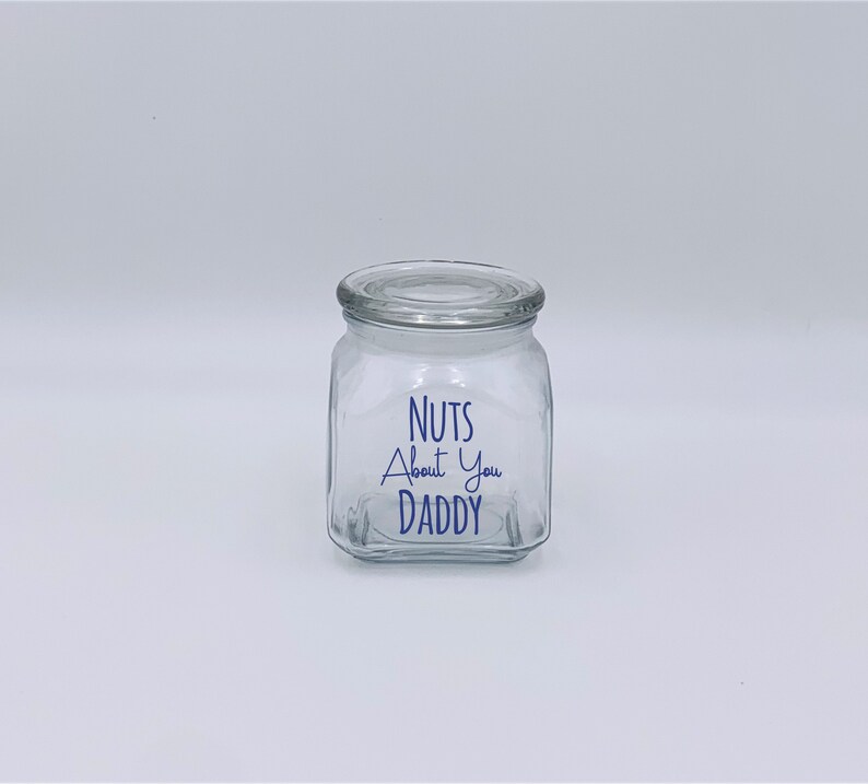 Nuts About You Daddy Nut Jar Made in USA Glass Etsy