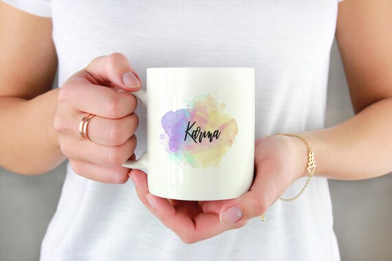 Personalized Watercolors Mug ~ Custom Name