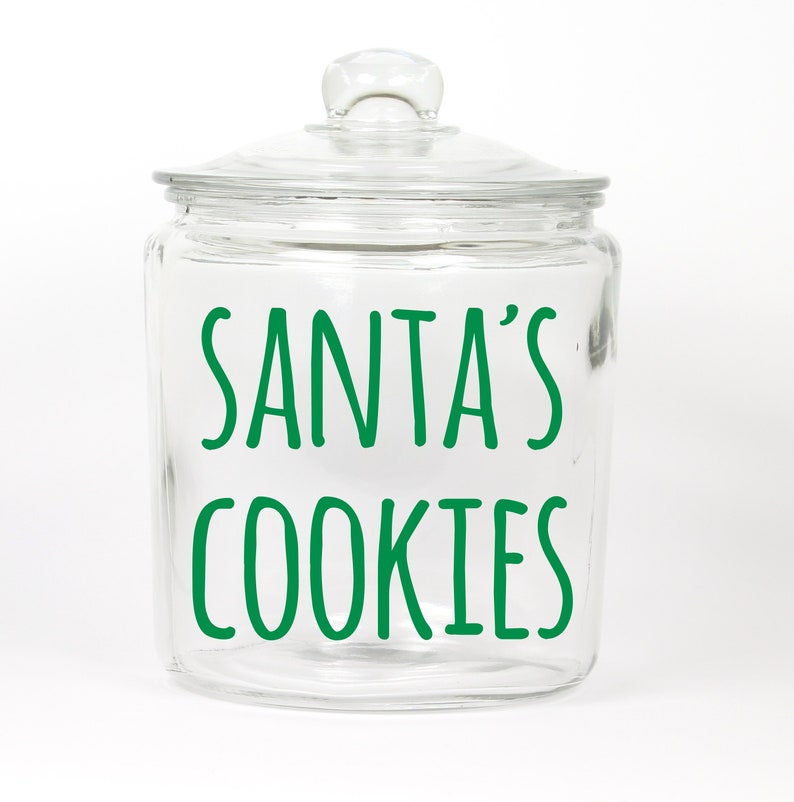 Santa's Cookies Glass Cookie Jar Made in the USA Etsy