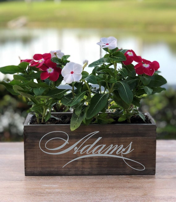 Personalized Wood Planter Box ~ Family Name ~ Any Name ~ Wedding ~ Anniversary ~ Wedding Centerpiece ~ Rustic Decor ~ Home Decor ~ Gift