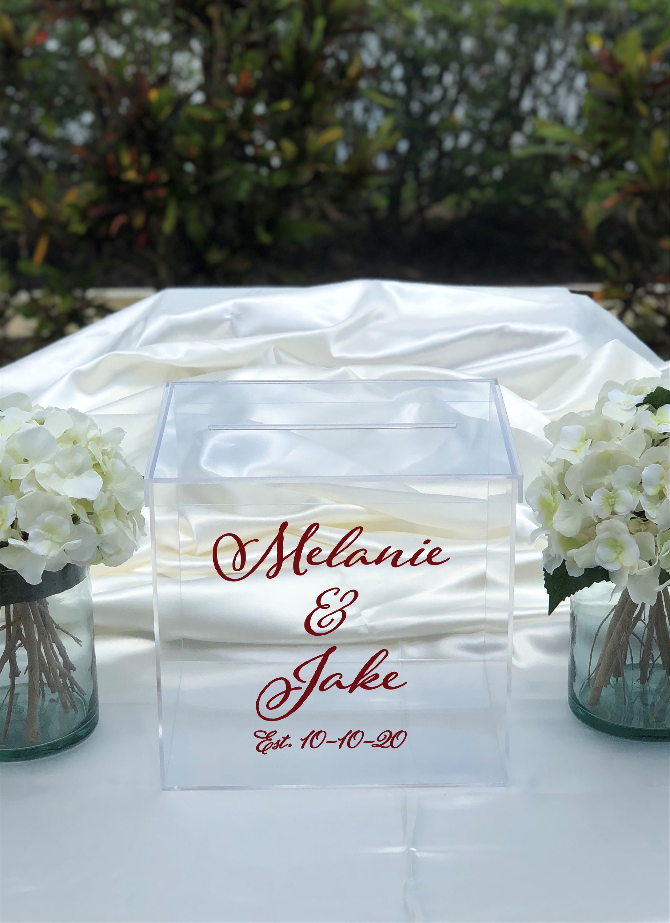 Personalized Wedding Card Box Clear Acrylic Card Box