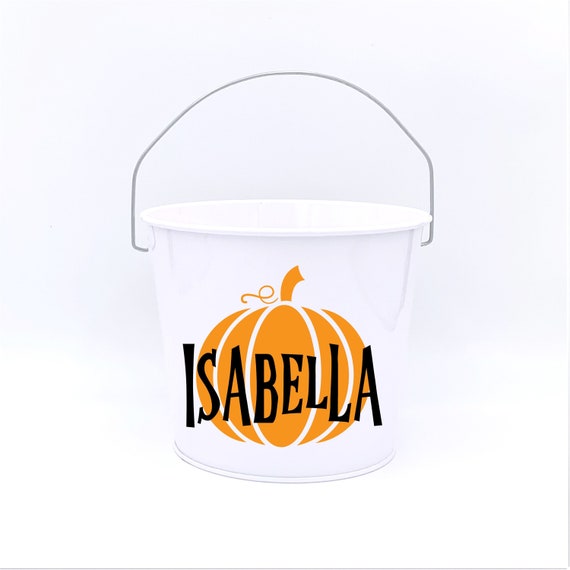 Personalized Halloween Pumpkin Name Pail ~ Choose the Colors