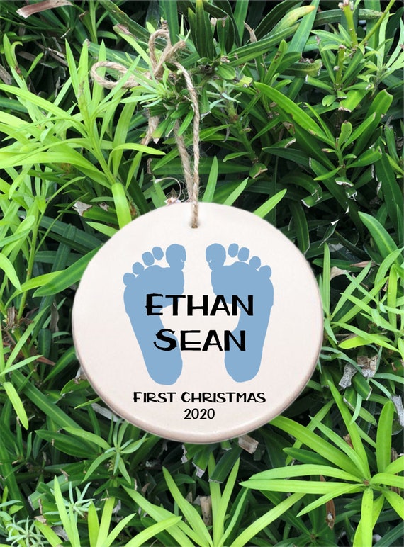 Personalized Baby's First Christmas Ornament ~ Baby Feet Ornament