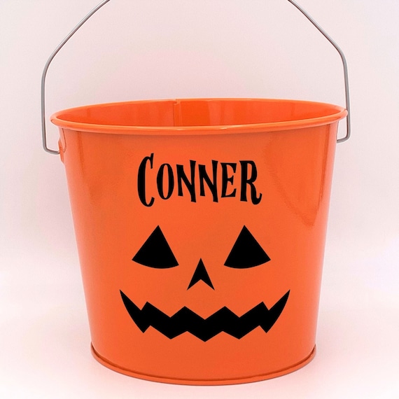 Personalized Jack O'Lantern Halloween Pail ~ Choose The Colors