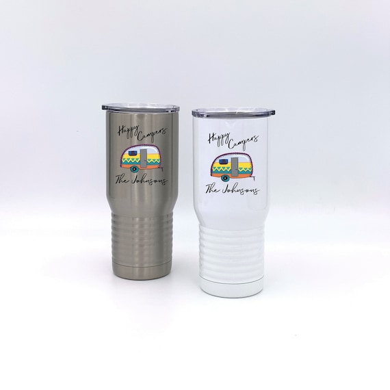 Personalized Happy Campers Insulated Tumbler ~ Travel Mug