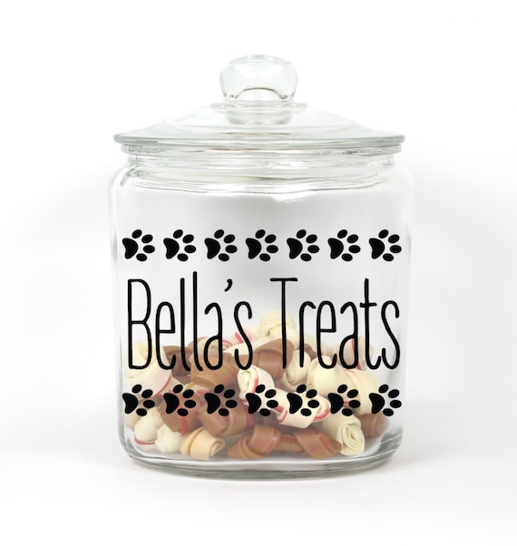 Personalized Pet Treat Jar ~ Choose Your Colors ~ Paw Prints ~ Pet Treat Storage ~ Pet Treat Jar ~ Dog Treat Jar ~ Cat Treat Jar