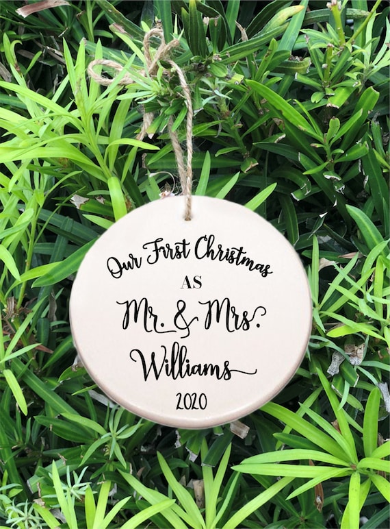 Personalized Our First Christmas Ornament ~ Our First Christmas as Mr & Mrs