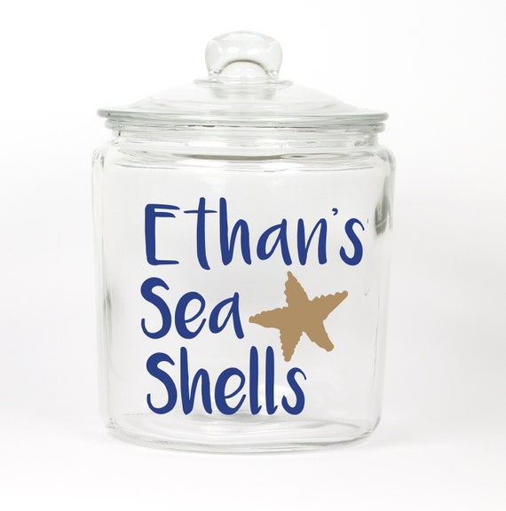 Seashells Jar ~ Personalized ~ Glass