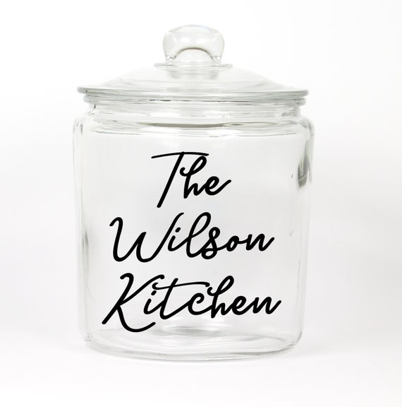 Personalized Last Name Cookie Jar ~ Glass