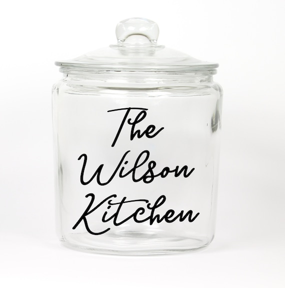 Personalized Last Name Cookie Jar ~ Glass
